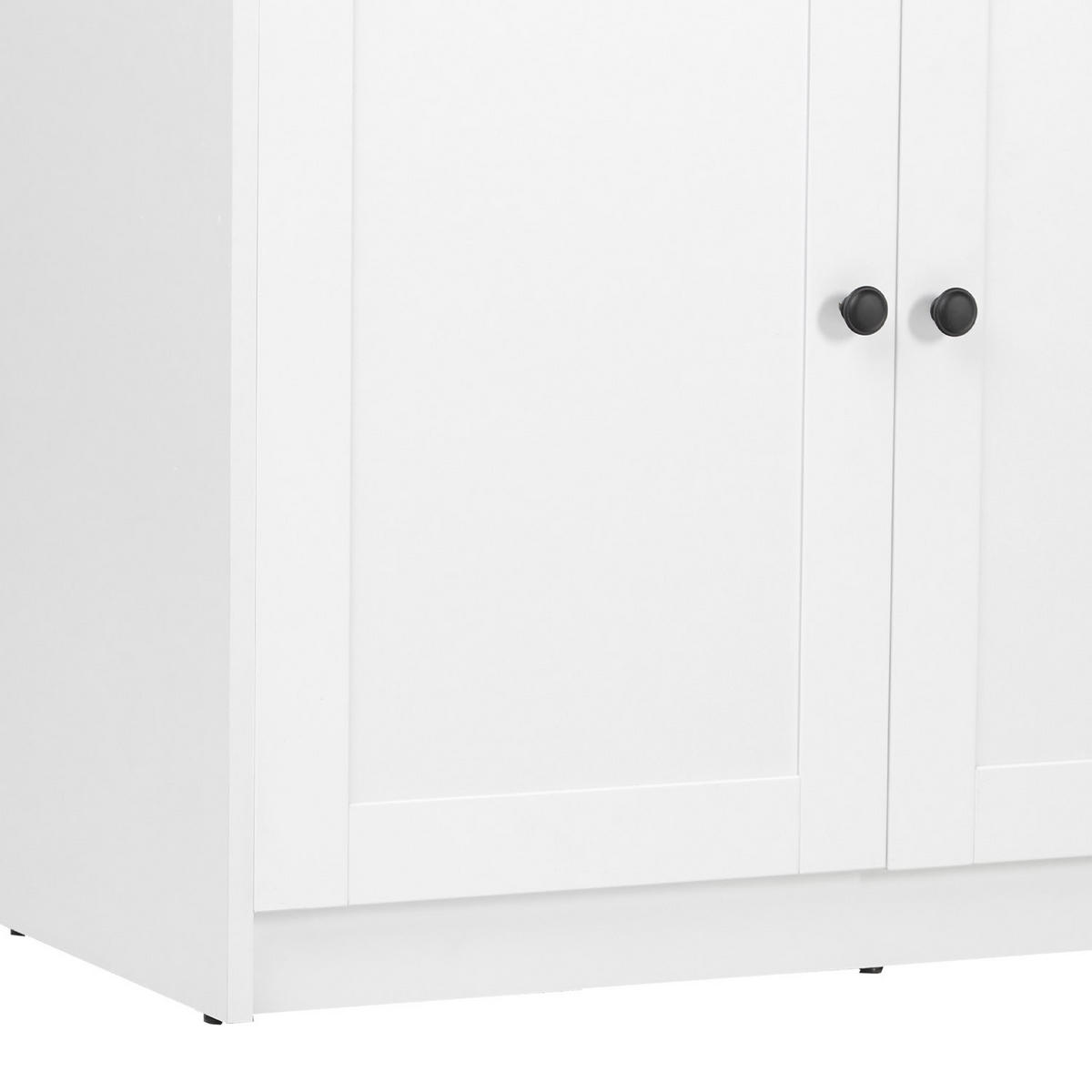 SIDEBOARD 122/82/42 cm in weiß natur - Schwarz/Weiß, Holz/Metall (122/82/42cm) - Homestyle4u