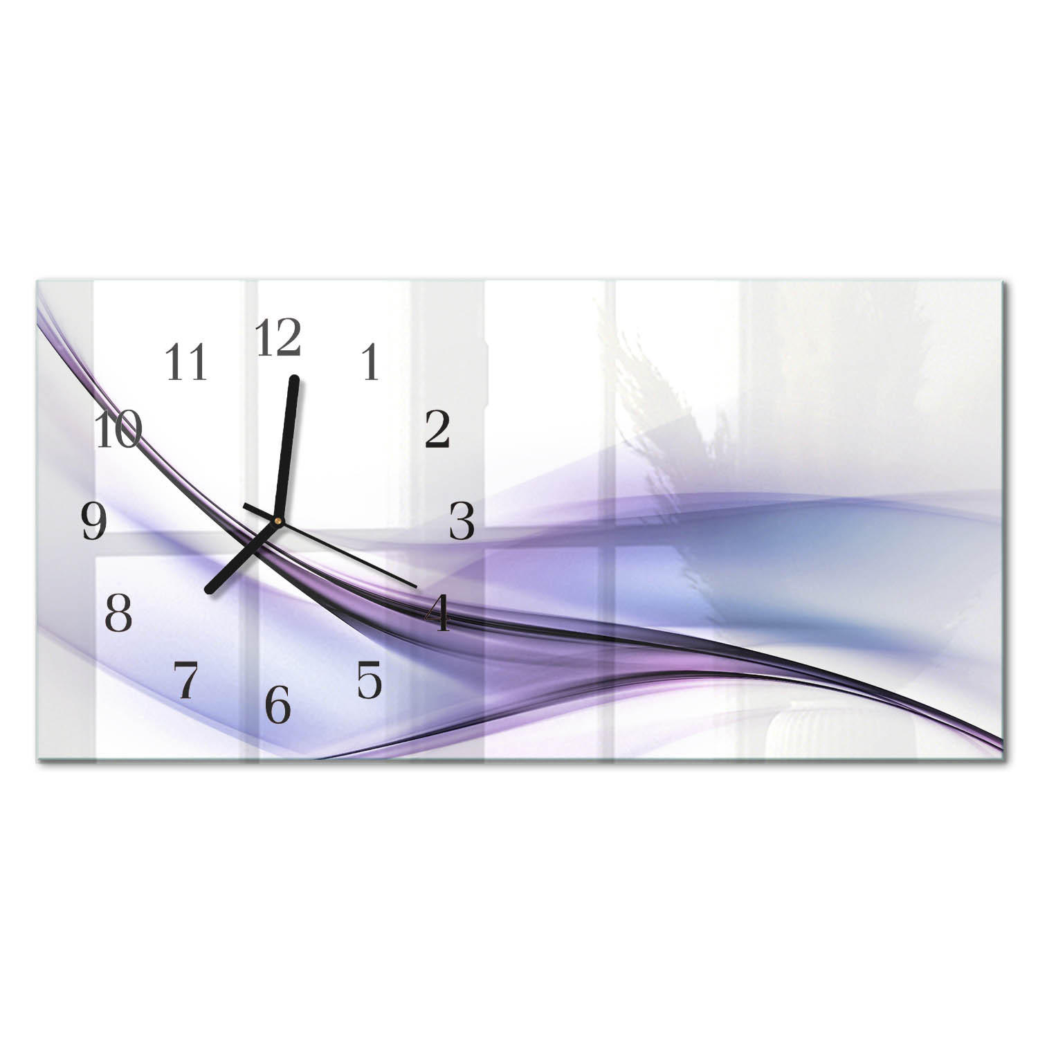 WANDUHR 60x30 cm - Zen-Steine - Lila, Glas (60/30/0.4cm) - TULUP