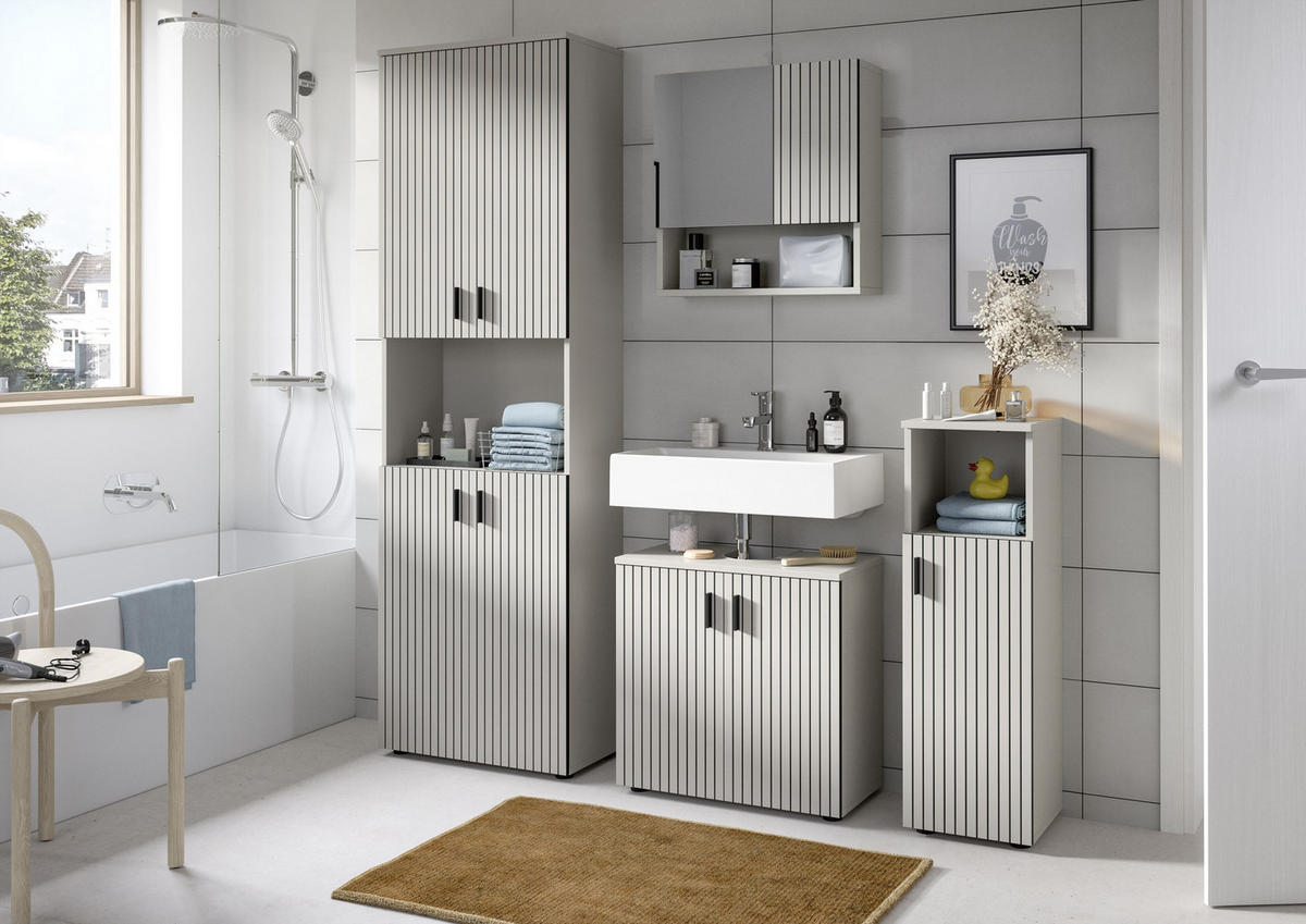 BADSCHRANK MONE (B/H/T: ca. 60/192/30 cm) in Kaschmir/Kaschmir - Kaschmir, Holzwerkstoff (60/192/30cm)