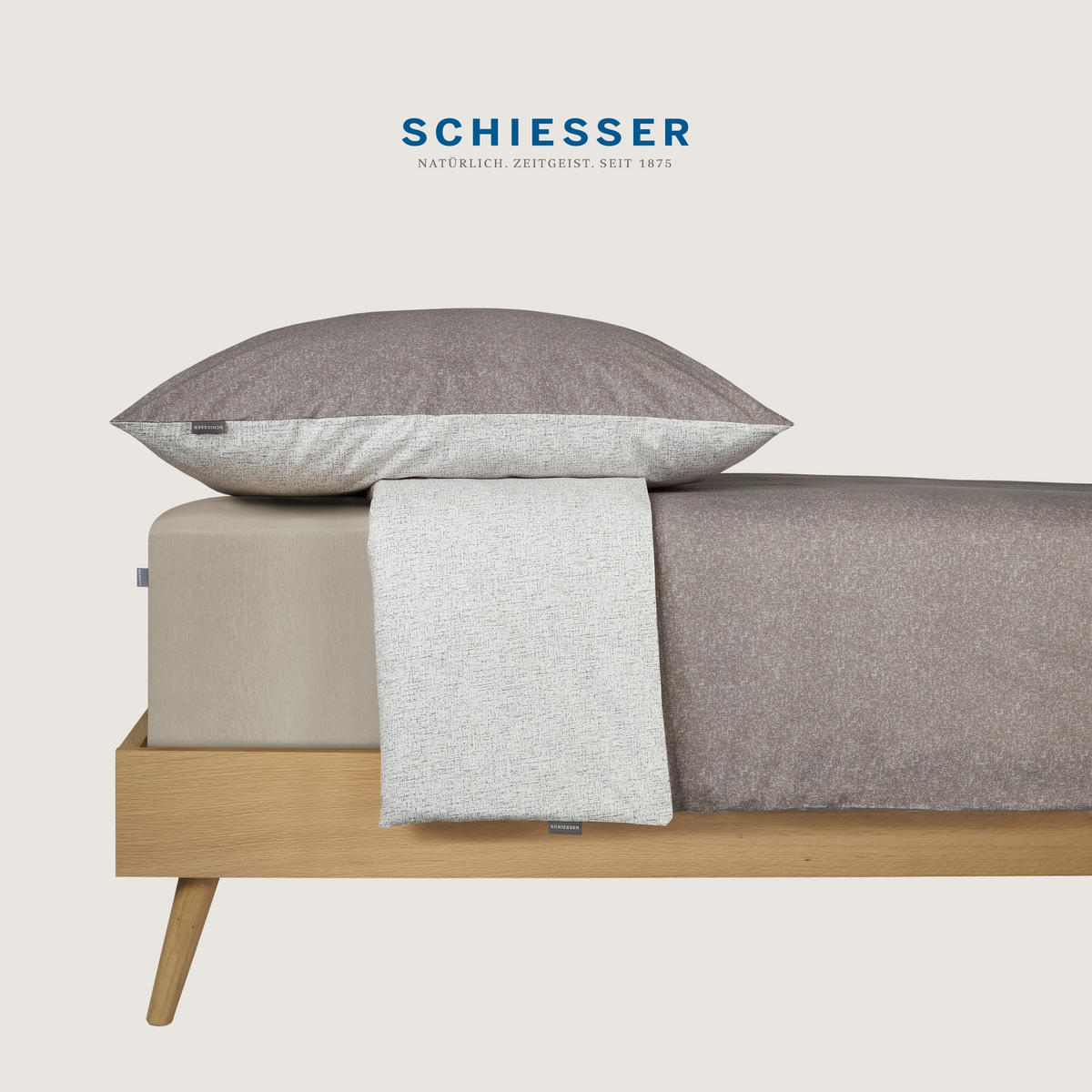 BETTWÄSCHESET Vinnie - Renforcé - 2-teilig - 135 x 200 cm - Grau - Grau, Textil (135/200cm) - SCHIESSER