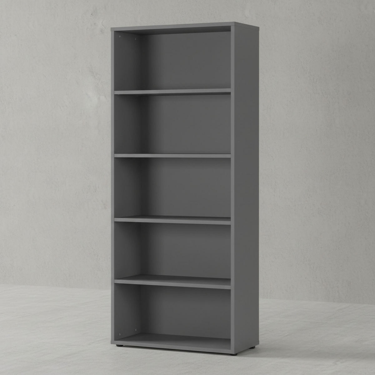 AKTENREGAL Universal FRANKFURT groß 80x197cm, 5 Ordnerhöhen, Graphit - Schwarz, Holzwerkstoff (80/197/40cm) - KADIMA DESIGN