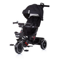 DREIRAD Smart 4 in 1 dunkelgrau Schiebestange Sitz drehbar, Flaschenhalter - Grau, Metall (90/50/93cm) - Chipolino
