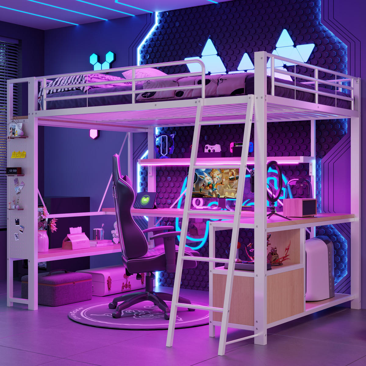 HOCHBETT Eisen 140/200 cm Weiß - Weiß, Metall - Raumix