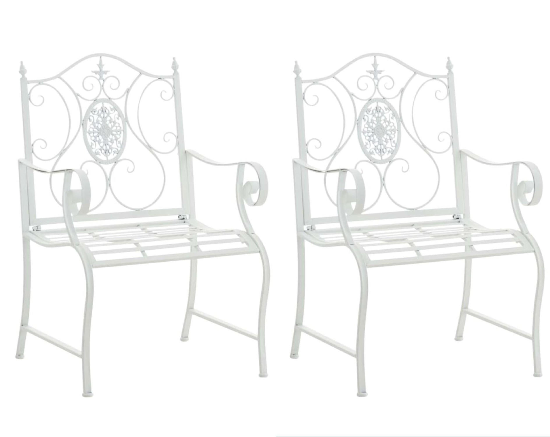 GARTENSTÜHLE Puncho - 2er Set weiß - Weiß Hochglanz, Metall (62/94/53cm) - TPFGarden