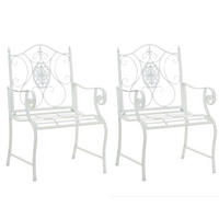 GARTENSTÜHLE Puncho - 2er Set weiß - Weiß Hochglanz, Metall (62/94/53cm) - TPFGarden