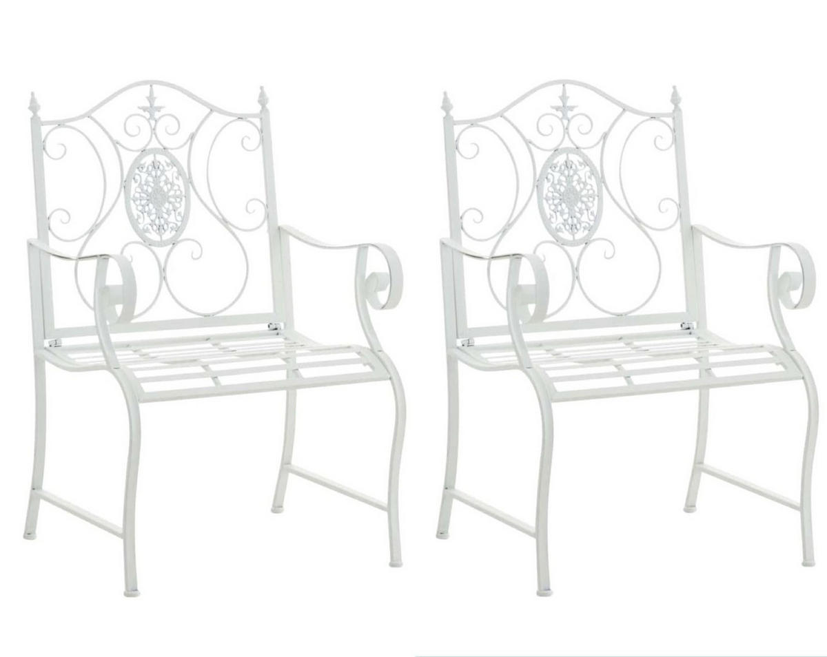 GARTENSTÜHLE Puncho - 2er Set weiß - Weiß Hochglanz, Metall (62/94/53cm) - TPFGarden