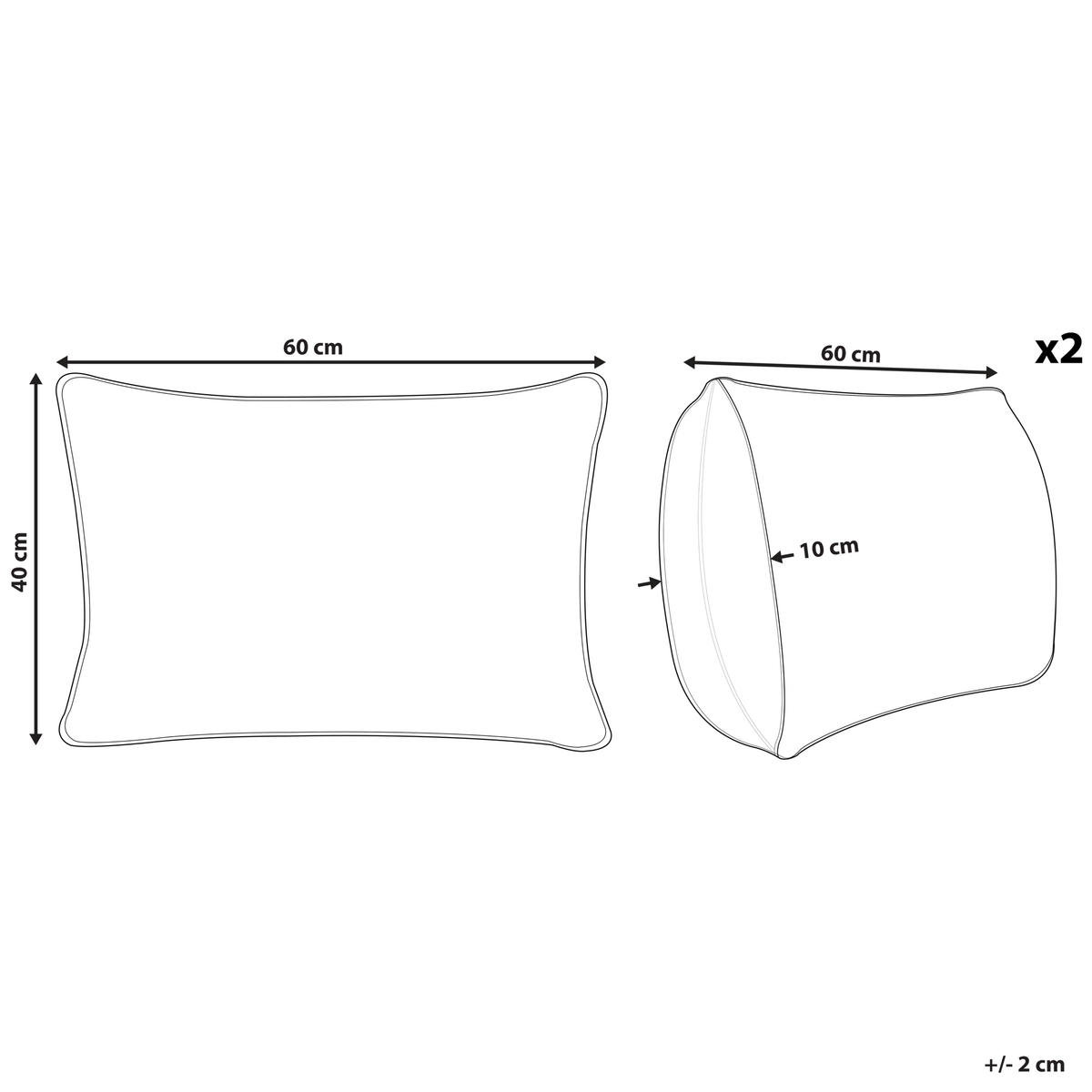 DEKOKISSEN Beige 40/60 cm Crataegus - Beige, Textil (60/40/10cm) - Beliani