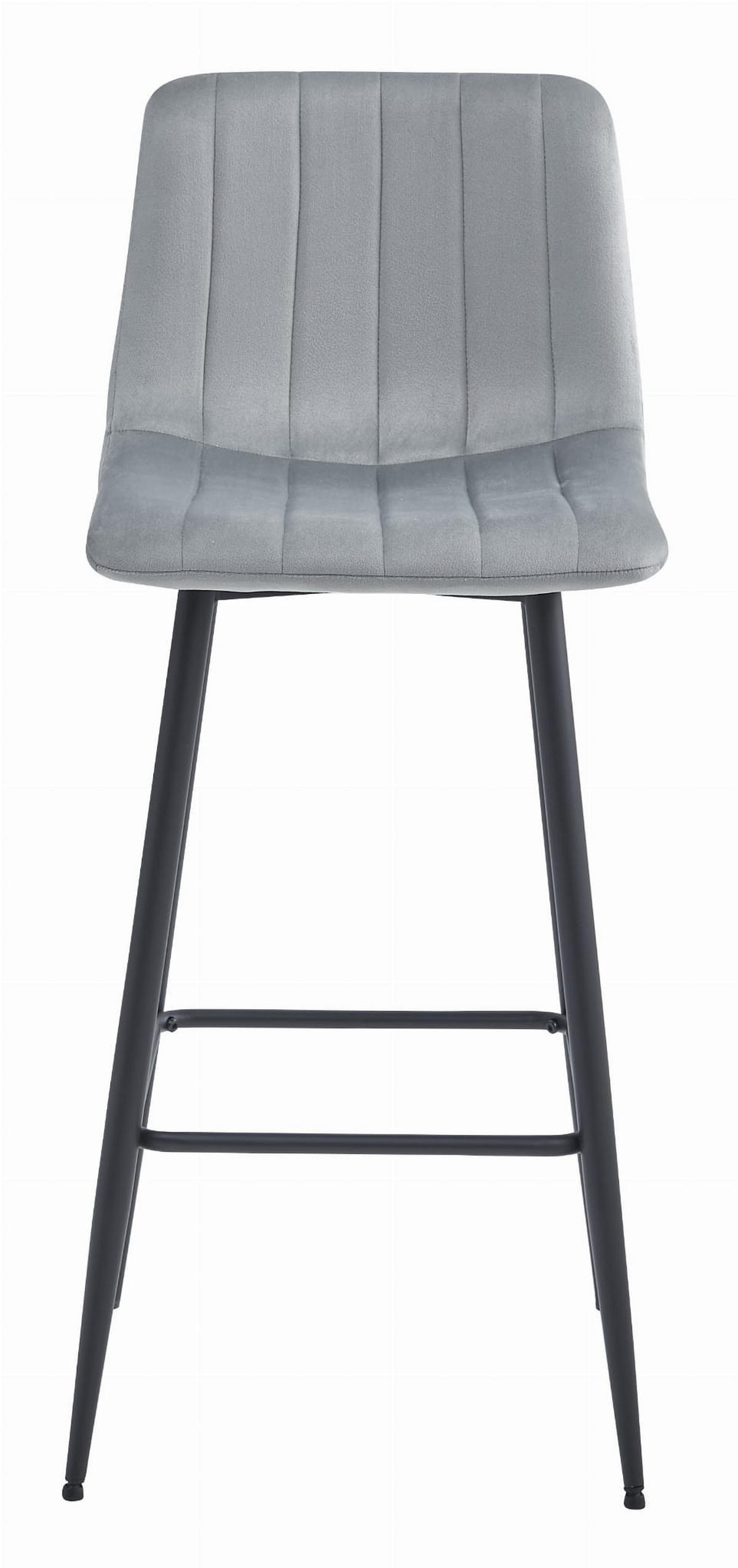 BARHOCKER POZZA silbergrauer Sitz, schwarze Basis - Silberfarben/Schwarz, Textil (43/104/35cm) - Valora