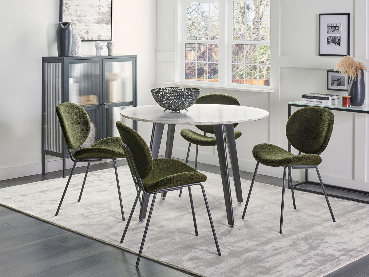 STUHL 2er-Set Kunstleder Grün Luana - Grün, Textil/Metall (50/80/52cm) - Beliani