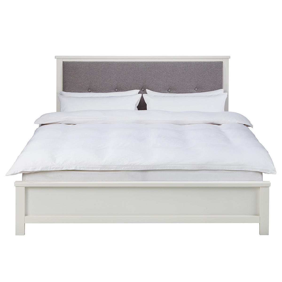 BETTGESTELL - Kiefer massiv / MDF - Weiß, Holz/Holzwerkstoff (160/200cm) - home24