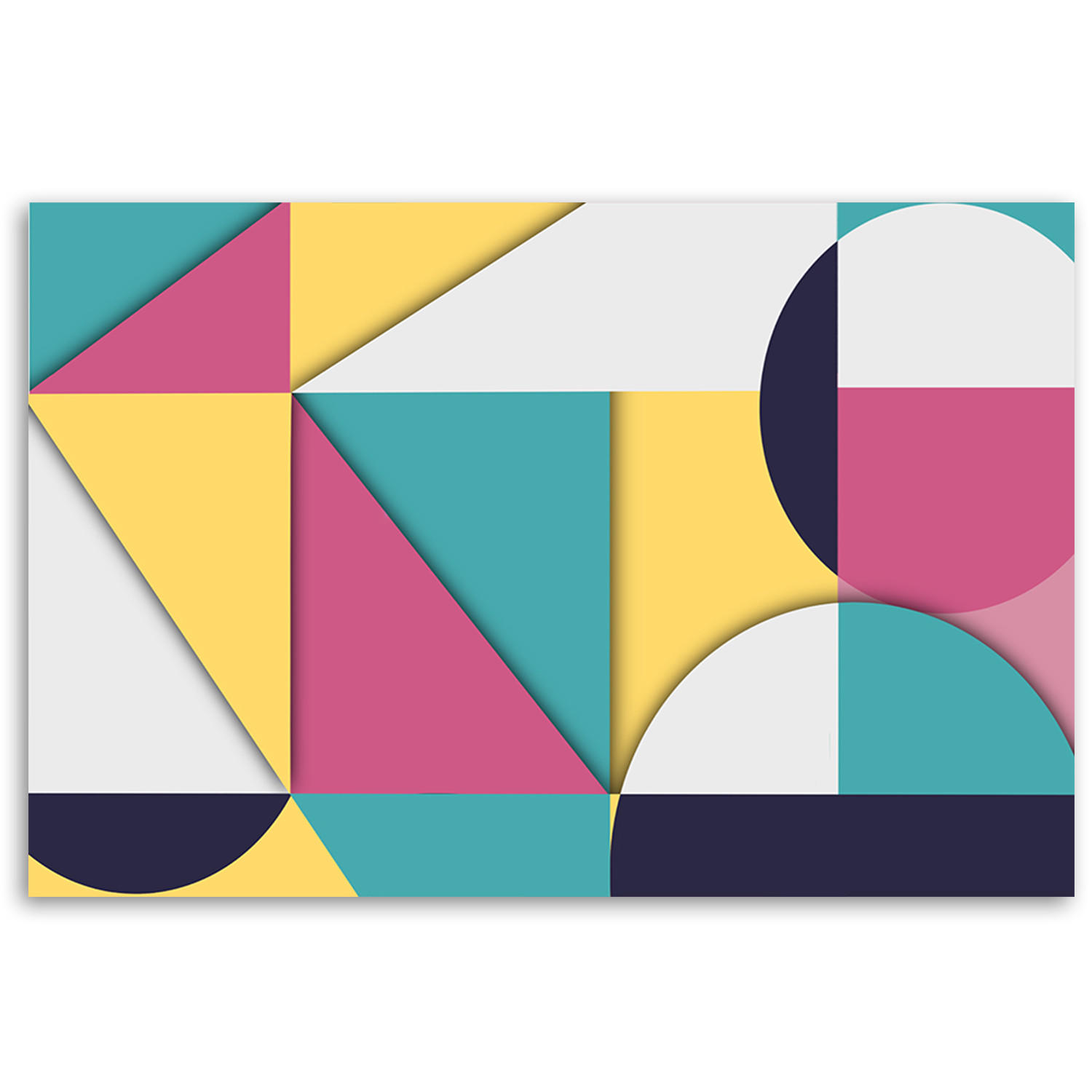 WANDBILD geometrische abstraktionsformen - Türkis, Textil (60/40cm) - Feeby