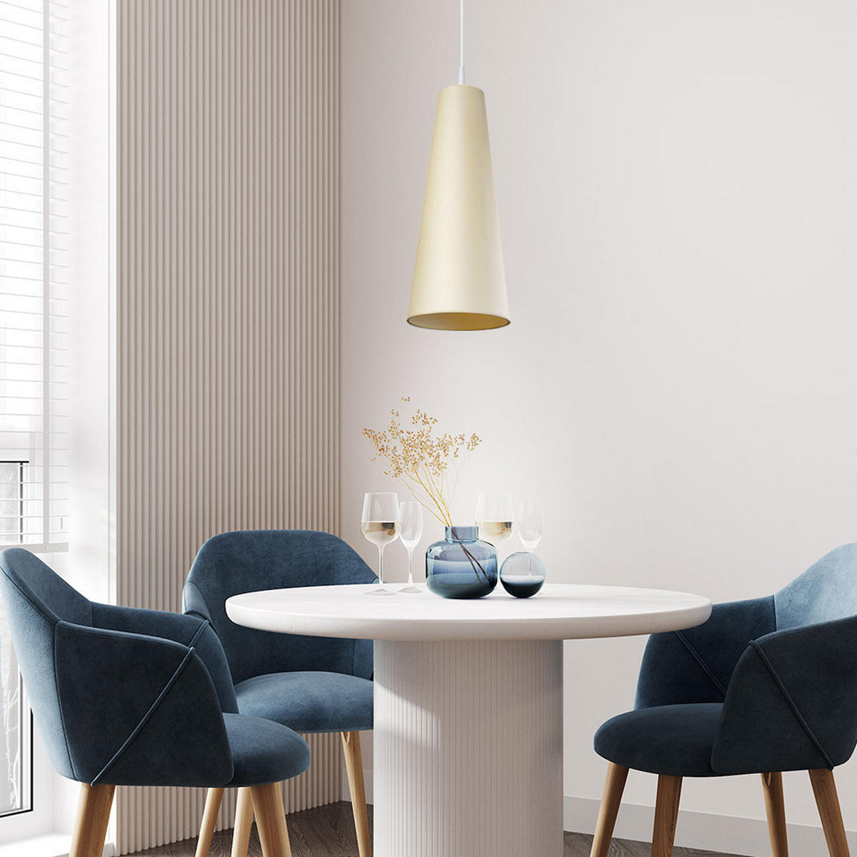 HÄNGELEUCHTE Stoff Beige - Beige, Textil (20/20/117cm)