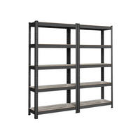 SCHWERLASTREGAL HONG KONG 2ER-SET - Schwarz, Holzwerkstoff (75/150/30cm) - Hansiro