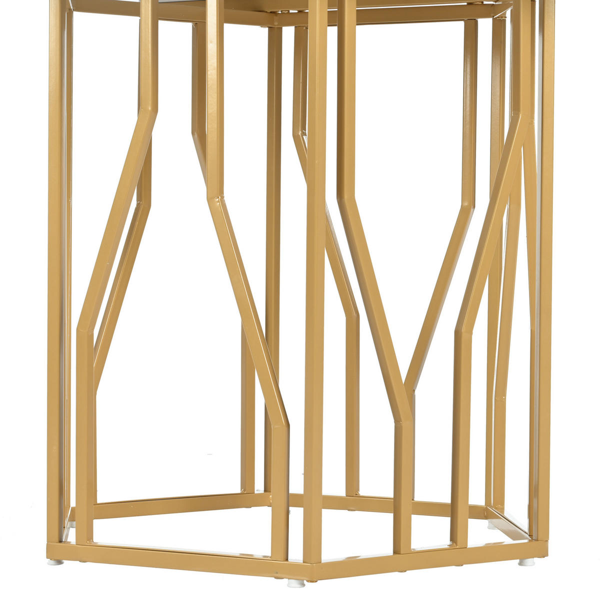 ESSTISCH 115,5/100/75 cm in Marmoroptik mit goldenem Metallgestell - Weiß, Holzwerkstoff (100/115.5/75cm) - BEAOK