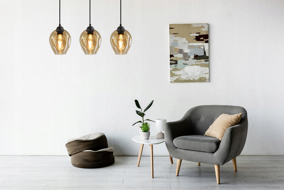 PENDELLEUCHTE Hegel - Transparent/Schwarz, Glas/Metall (15/55/80cm) - kiki design