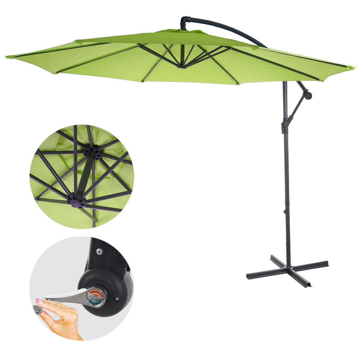 AMPELSCHIRM NEIGBAR Grün - Grün, Textil (360/295cm) - MCW