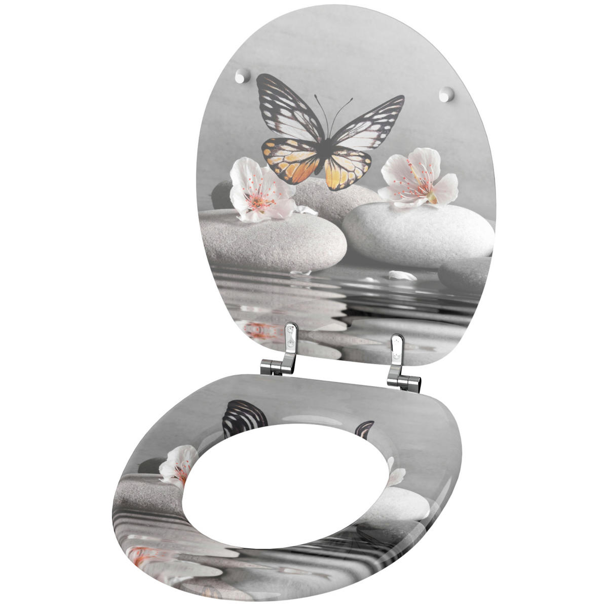 WC-SITZ Vanesa - Grau, Holzwerkstoff (38/6/47cm) - Sanilo