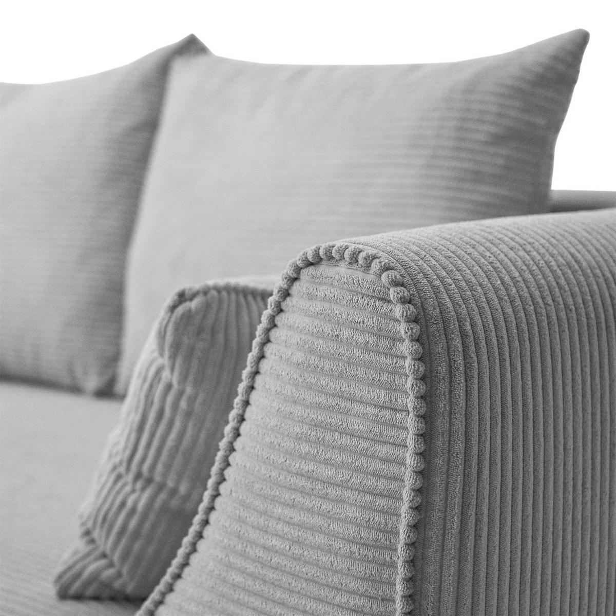 SOFA ASPEN Zweisitzer mit Schlaffunktion, Anafi 02 - Hellgrau, Textil (267/94/95cm) - Lookway