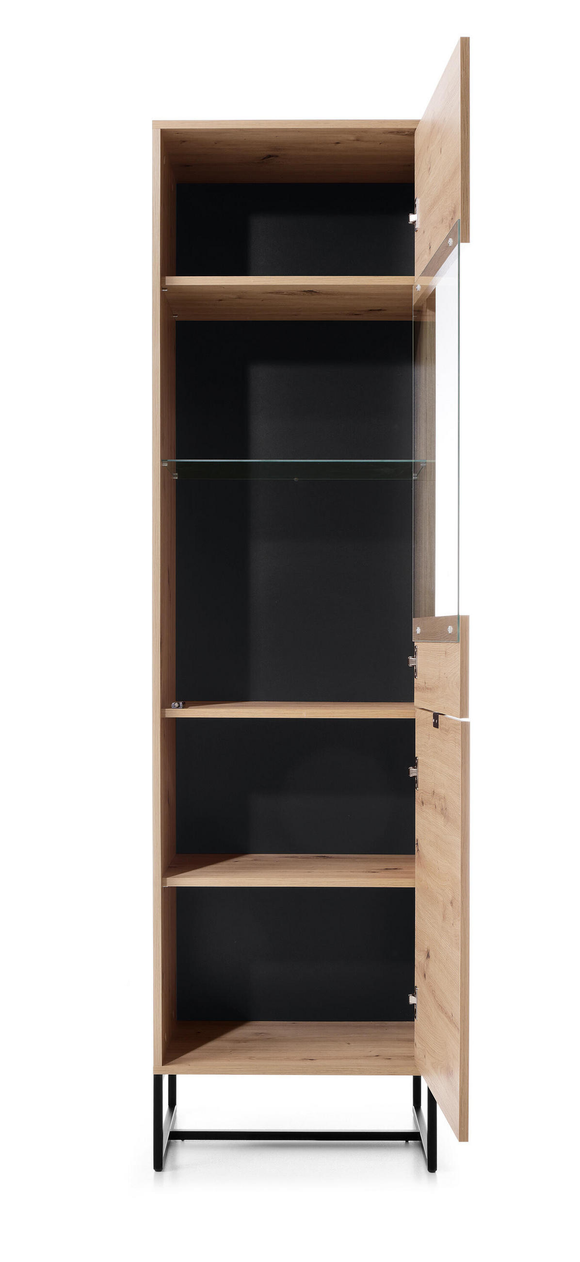 VITRINENSCHRANK BEIGE - Beige, Holzwerkstoff (53/197/39cm) - FURNLUX