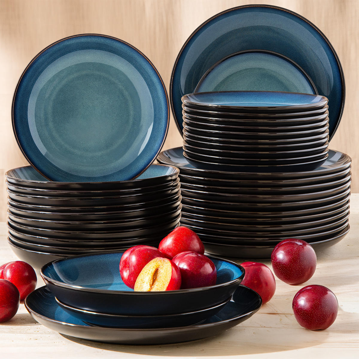 TAFELSERVICE 12 Personen BALI 36-tlg - Blau, Keramik (27/2/27cm) - Ritzenhoff Breker