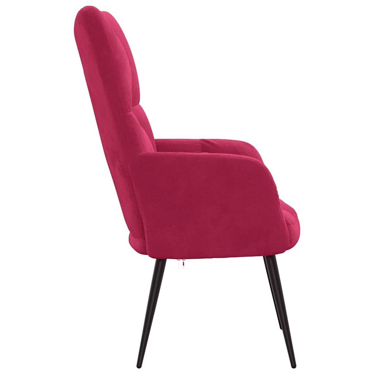 RELAXSESSEL Weinrot Samt - Rot, Naturmaterialien (70/96.5/61cm) - vidaXL