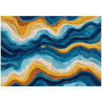 FOTOTAPETE Abstrakt Marmor Blau 368x254 cm - Multicolor, Textil (368/254cm) - Wallarena