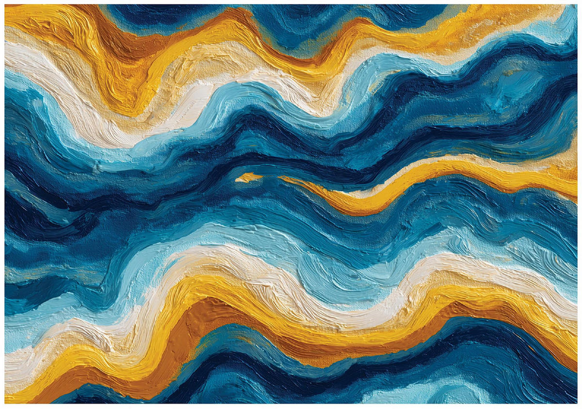 FOTOTAPETE Abstrakt Marmor Blau 368x254 cm - Multicolor, Textil (368/254cm) - Wallarena