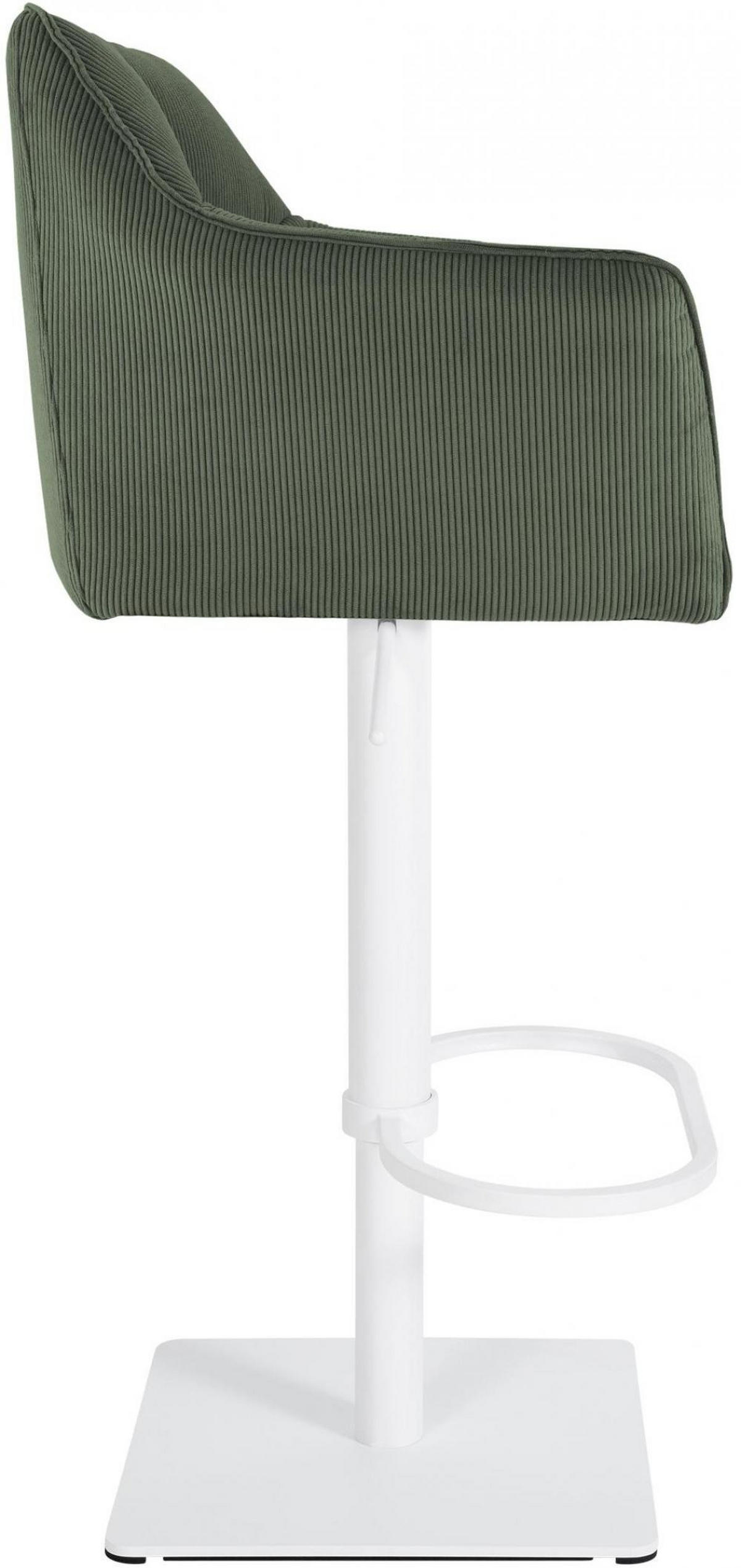 BARHOCKER Cord Grün - Weiß/Grün, Textil/Metall (64/88/45cm) - CLP