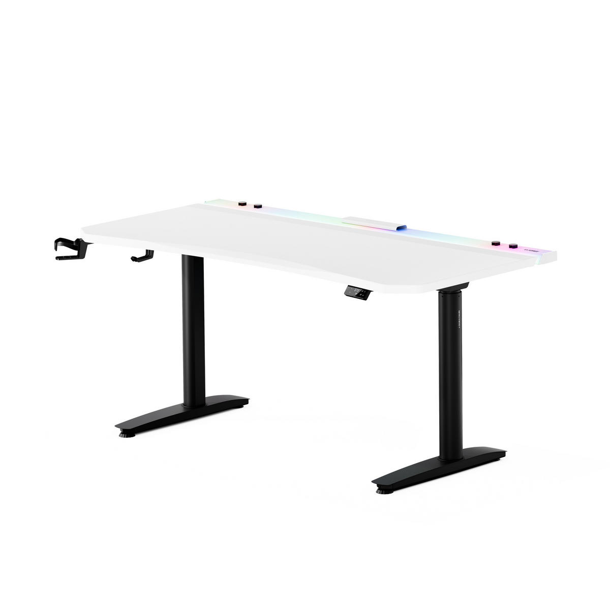 ELEKTRISCH verstellbarer Gaming-Schreibtisch X-Forge 160 x 80 cm - Schwarz/Weiß, Metall (80/160/72cm) - Diablo Chairs