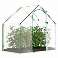 TOMATENGEWÄCHSHAUS DE-11966 mit Reißverschlusstür & Fenster Grün & Transparent - Transparent, Metall (105/150/180cm) - ComfortXL