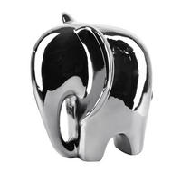 DEKOELEFANT Mia Silber 15/12/16.5 cm Keramik - Silberfarben, Keramik (12/16.5/15cm) - Mondex