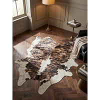 TEPPICH Flachgewebe GASTEIN in Braun, in Rindsleder-Optik, aus Polyester, 100 x 135 cm - Braun, Textil (100/135cm) - KADIMA DESIGN