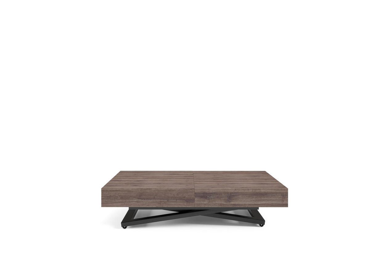 COUCHTISCH SANNA U - Anthrazit/Schwarz, Holzwerkstoff/Metall (80/120/27cm) - Meblini