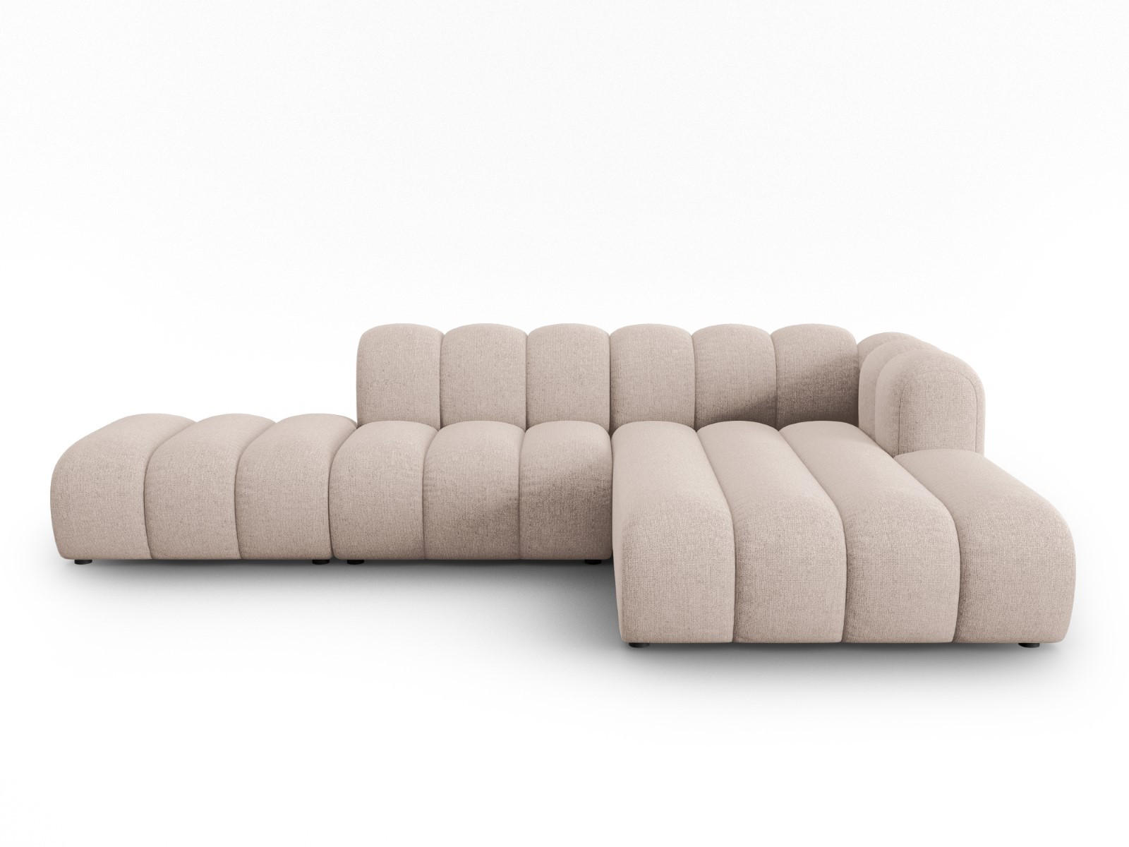 ECKSOFA modular rechts Lupine aus Chenille-Stoff beige 5 Sitzplätze - Beige, Textil (177/299cm) - Micadoni