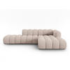 ECKSOFA modular rechts Lupine aus Chenille-Stoff beige 5 Sitzplätze - Beige, Textil (177/299cm) - Micadoni