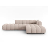 ECKSOFA modular rechts Lupine aus Chenille-Stoff beige 5 Sitzplätze - Beige, Textil (177/299cm) - Micadoni