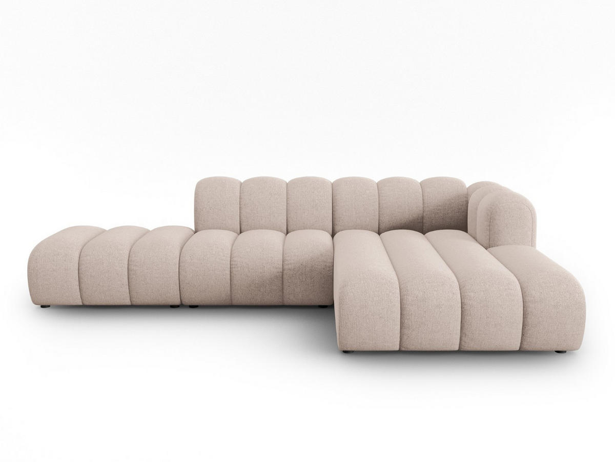 ECKSOFA modular rechts Lupine aus Chenille-Stoff beige 5 Sitzplätze - Beige, Textil (177/299cm) - Micadoni