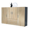HIGHBOARD Nora Türen in Eiche sägerau - Eiche San Remo, Holzwerkstoff (166/106/35cm) - Vladon