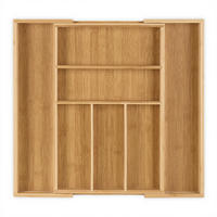 BESTECKKASTEN - Hellbraun, Holz/Holzwerkstoff (48/5/46cm) - Relaxdays