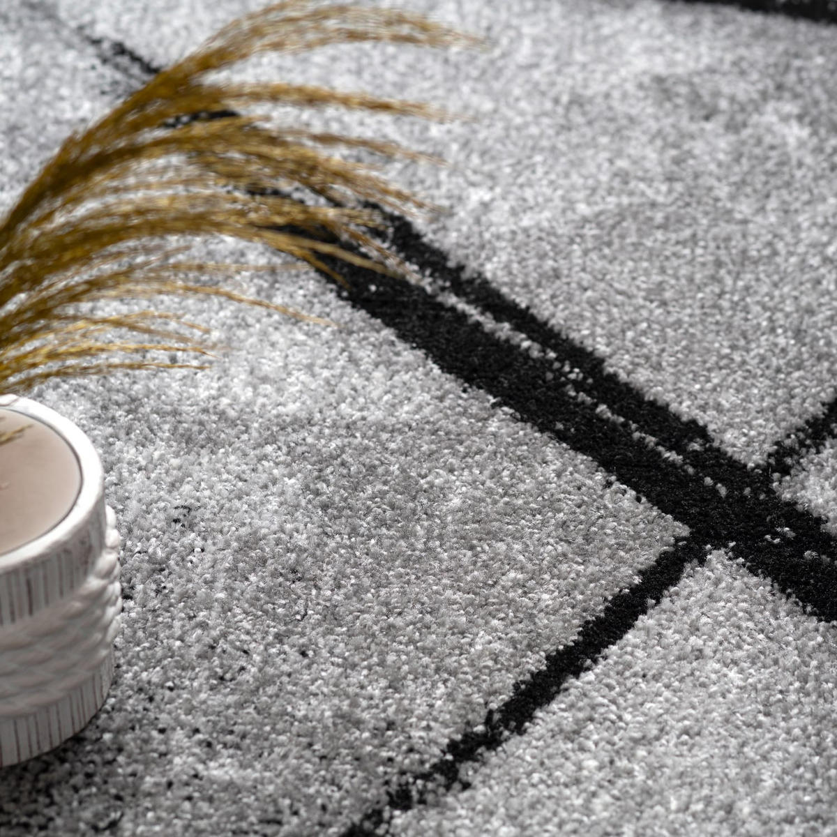 KURZFLORTEPPICH, abstrakt, Dunkelgrau, 140 x 200 cm - Dunkelgrau, Textil (140/200cm) - KADIMA DESIGN