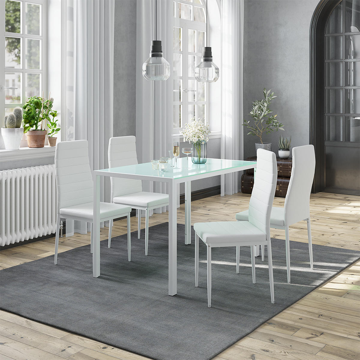 ESSZIMMERSTUHL Grand Weiß 42.5 x 48 cm 4er Set - Weiß, Kunststoff (42.5/96/48cm) - Vicco