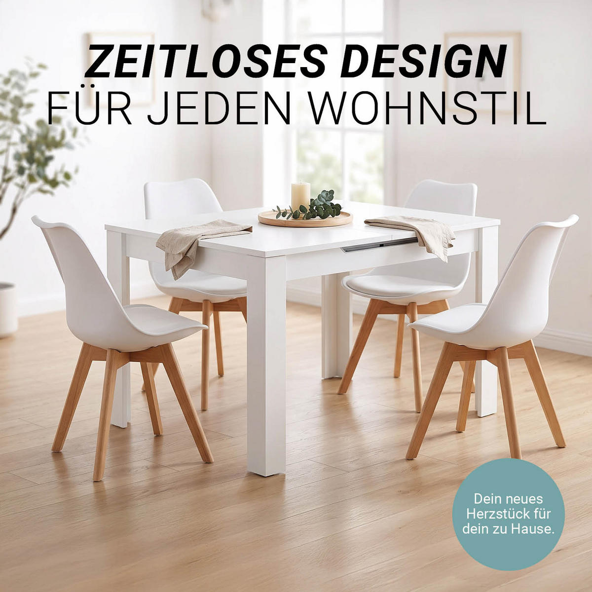 ESSTISCH in weiß 125-165/80/77 cm Ausziehbar - Weiß, Holz (80/125/77cm) - Homestyle4u