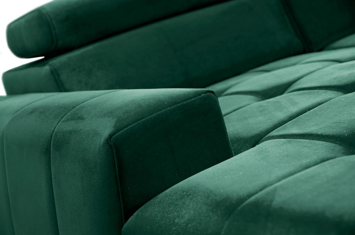 ECKSOFA Agnesa Xs In Salvador - Dunkelgrün, Holzwerkstoff/Textil (260/200cm) - Fun Möbel