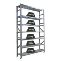 FACHBODENREGAL Proximo Stecksystem 250x150x40cm 7 Ebenen Beidseitig nutzbar Verzinkt - Silberfarben, Metall (150/250/40cm) - PROREGAL