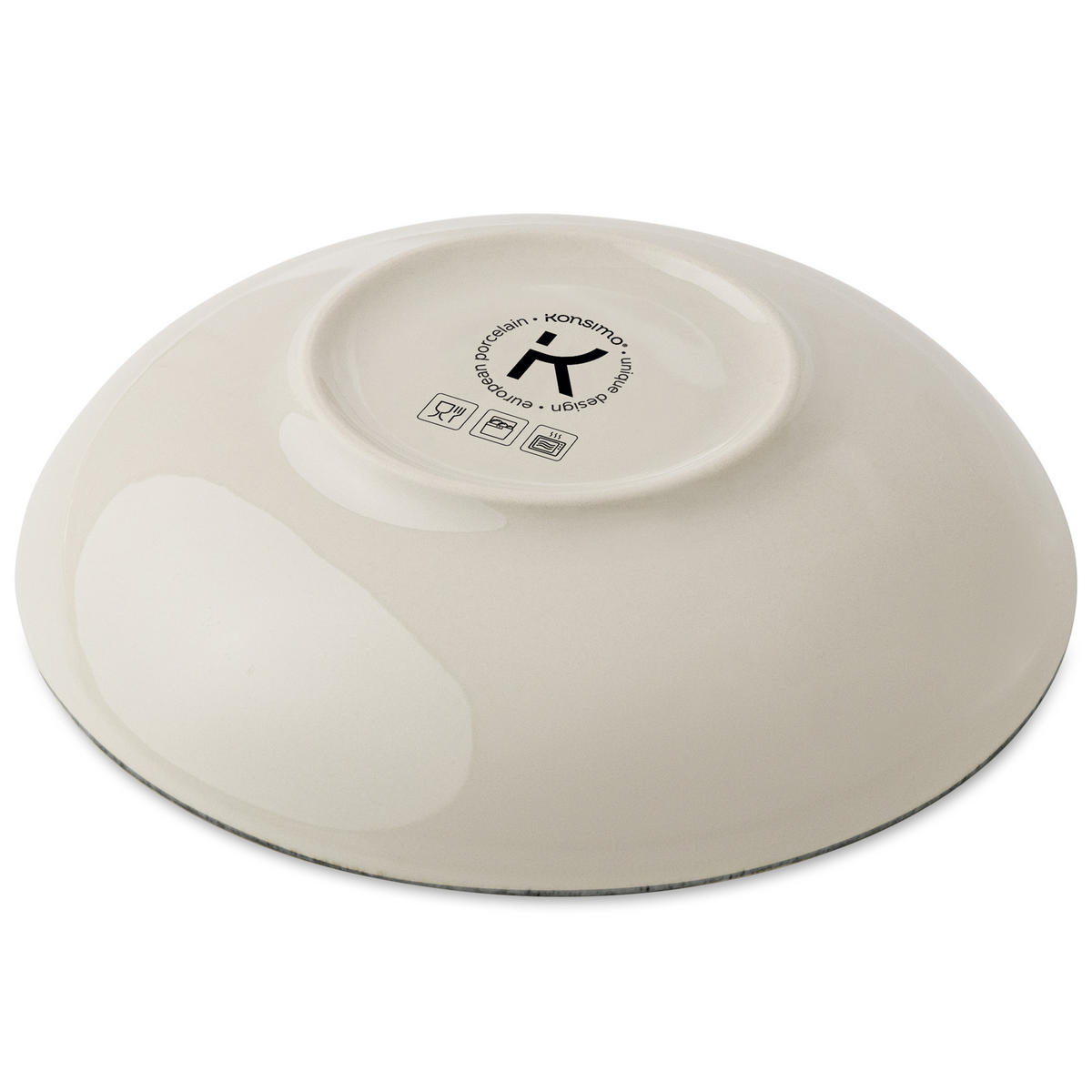TELLER-SET FINGO 6-tlg Suppenteller Hartporzellan - Creme, Keramik (22/4/22cm) - KONSIMO®