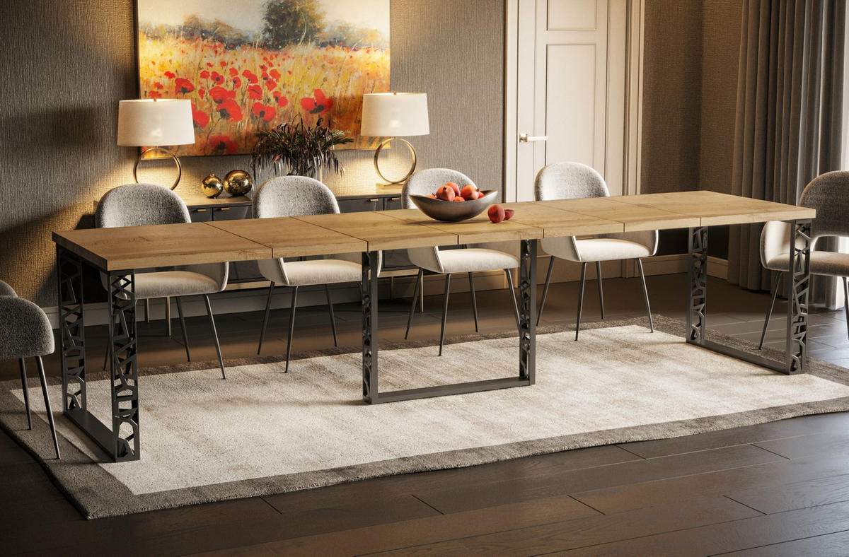 ESSTISCH Ewerest Max ausziehbar - Eiche Wotan, Holzwerkstoff (130/85/76cm) - Endo-Moebel