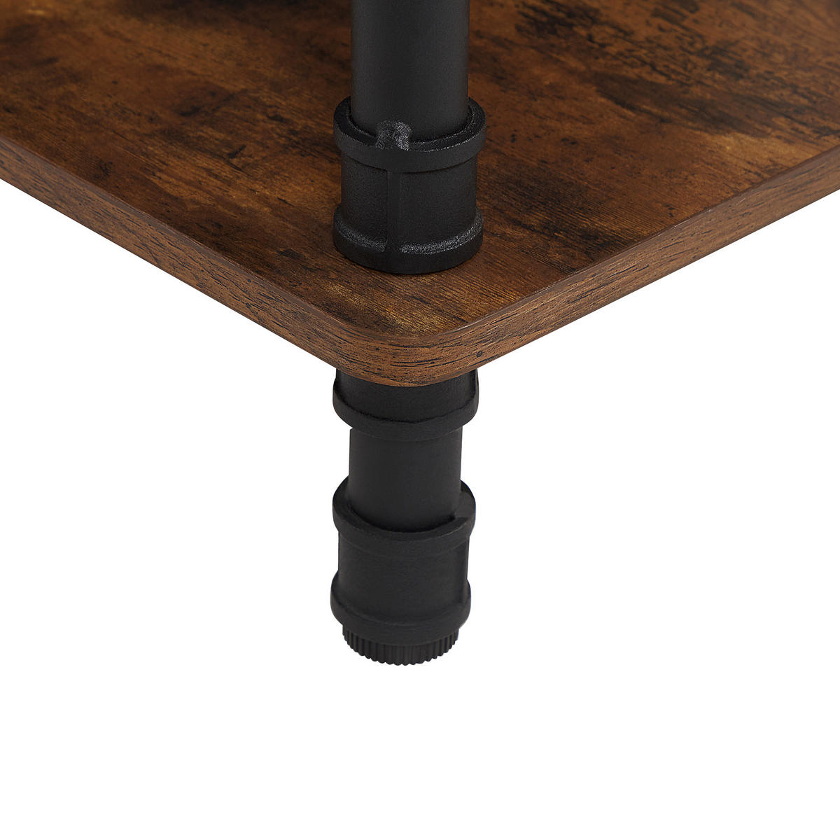 BEISTELLTISCH dunkler Holzfarbton/schwarz quadratisch Veril - Dunkelbraun/Schwarz, Holzwerkstoff (48/48/55cm) - Beliani