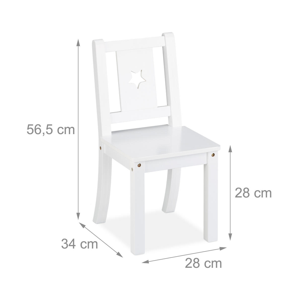 KINDERSITZGRUPPE - Weiß, Holzwerkstoff/Kunststoff (75/52/46cm) - Relaxdays