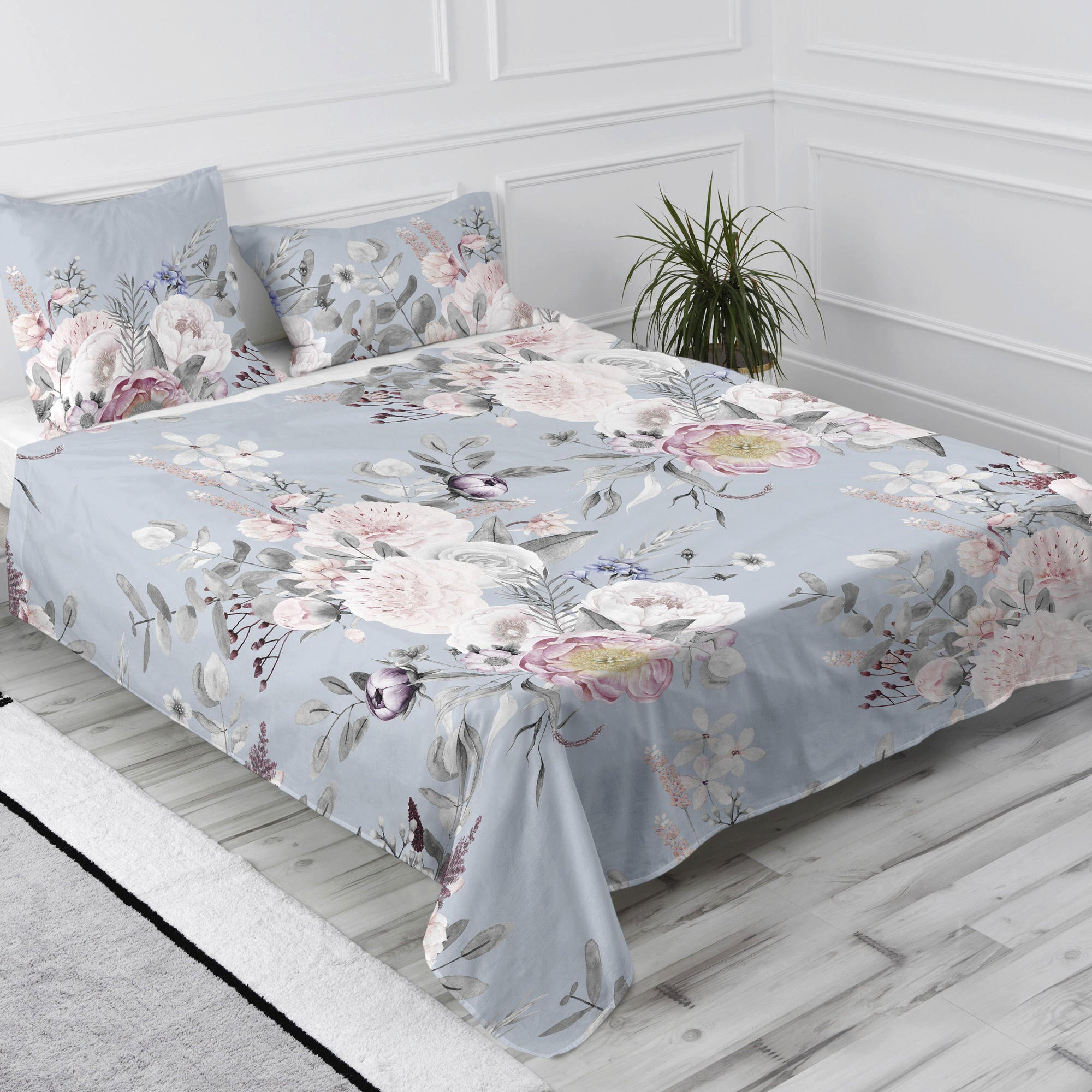 OBERBETTLAKEN soft bouquet 160x270 cm mehrfarbig - Multicolor, Textil (160/270cm) - Happy Friday