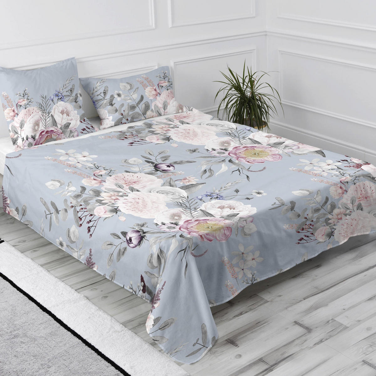 OBERBETTLAKEN soft bouquet 180x270 cm mehrfarbig - Multicolor, Textil (180/270cm) - Happy Friday